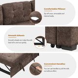 Merax Sofa Bed Sleeper Couch L Shaped Sofa with Pillows and USB Ports, L-Shape Sectional Couch with Comfortable Backrest and Power Sockets for Living Room and Small Apartment (Brown) Merax