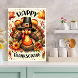 Happy Thanksgiving Diamond Painting Kits for Adult Beginners,DIY 5D Fall Turkey Diamond Art Kits, Full Drill Paint with Diamond Dot Gem Art Painting for Home Decor 12x16 inch Semneroy