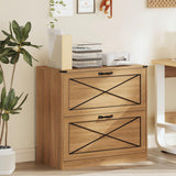 Vabches Farmhouse File Cabinet with 2 Drawers, Lateral Filing Cabinet Office File Cabinet with File Drawers, Wood Rustic Storage Cabinet File Organizer for Home Office, Living Room, Brown Vabches