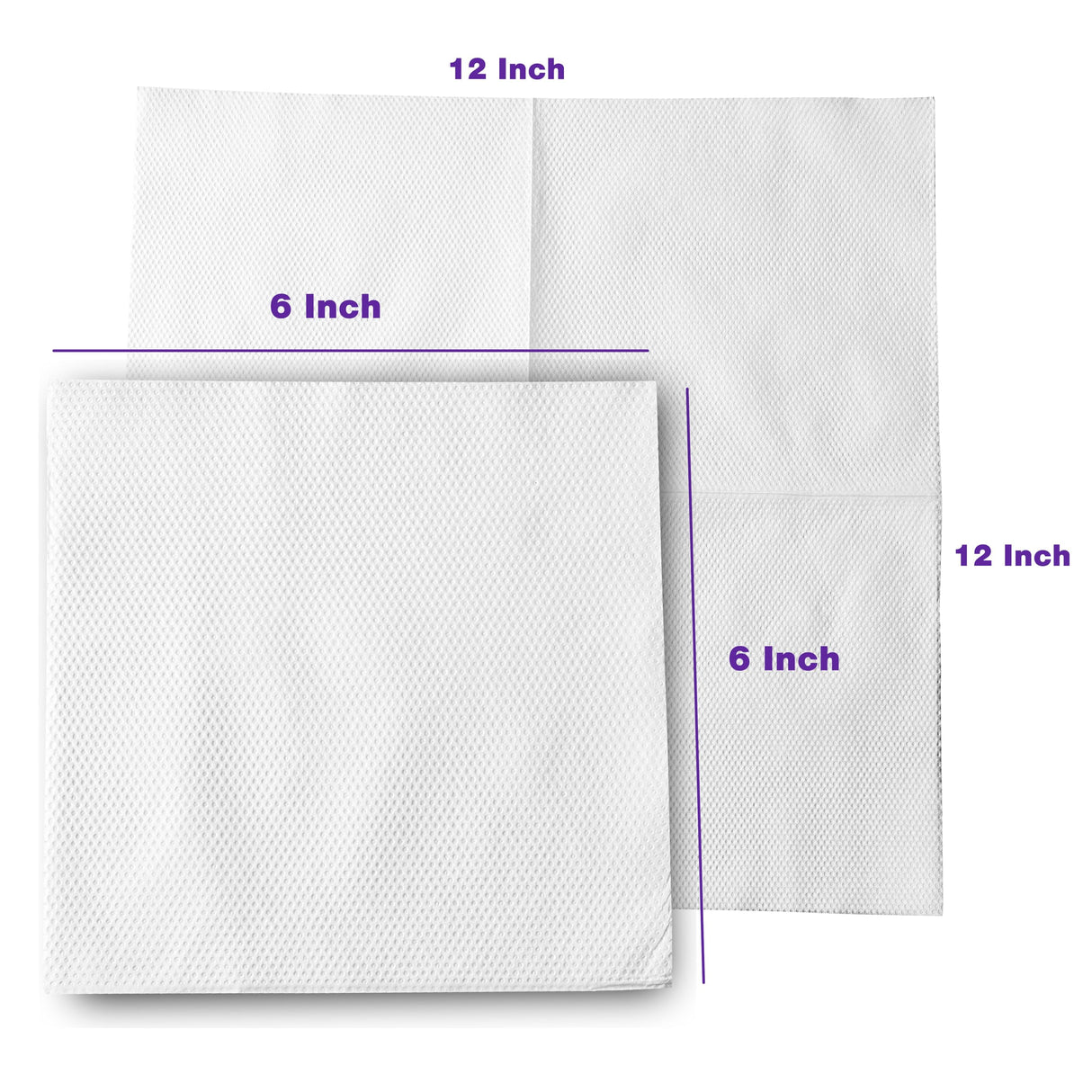 Pantry Value, [500 Count - 6x6 Inch folded] 1-ply White Lunch Napkins - Disposable Absorbent Paper Napkins for Everyday use, Events, Parties (12x12 Inch unfolded) Pantry Value