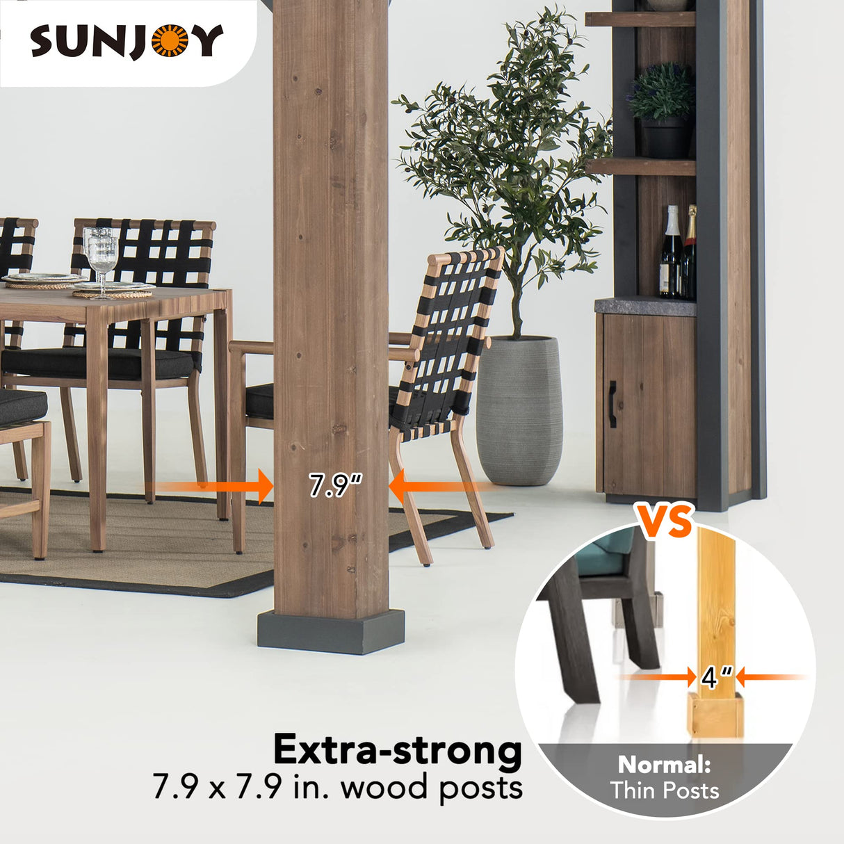 Sunjoy 12 x 14 ft. Hardtop Gazebo with Solar Powered, Cedar Wood Framed Steel Hardtop Gazebo with LED Lighting, Bluetooth Sound and Storage Racks by SummerCove SummerCove