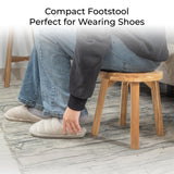 ARROWSTONE Round Stool Acacia Wood, 12" Height, 11" Round Top, Backless, Easy Assembly, Natural Wax Finish, Wooden Stool for Plant, Dining Room, Living Room, Garden, Makeup ARROWSTONE