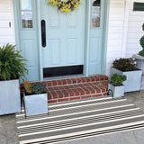 Black and White Striped Outdoor Rug 24'' x 51''Farmhouse Front Porch Mat Hand-Woven Machine Washable Layered Door Mats for Entryway/Bedroom BUAGETUP
