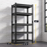 REIBII Storage Shelves 5-Tier Adjustable Garage Storage Shelving Heavy Duty Metal Shelving Utility Rack Shelf Unit for Warehouse Pantry Closet Kitchen,12" D x 27.5" W x 60" H REIBII