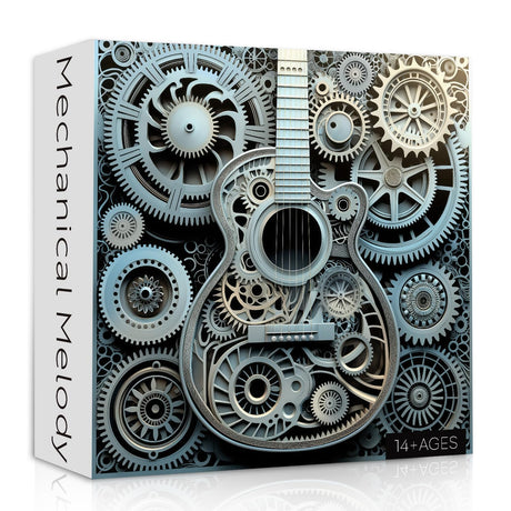 Vintage Guitar 1000 Pieces Puzzle for Adults, Cool Guitar Rock Jigsaw Puzzles, Challenging Paper Art Music Puzzle as Home Decor PPuzzling