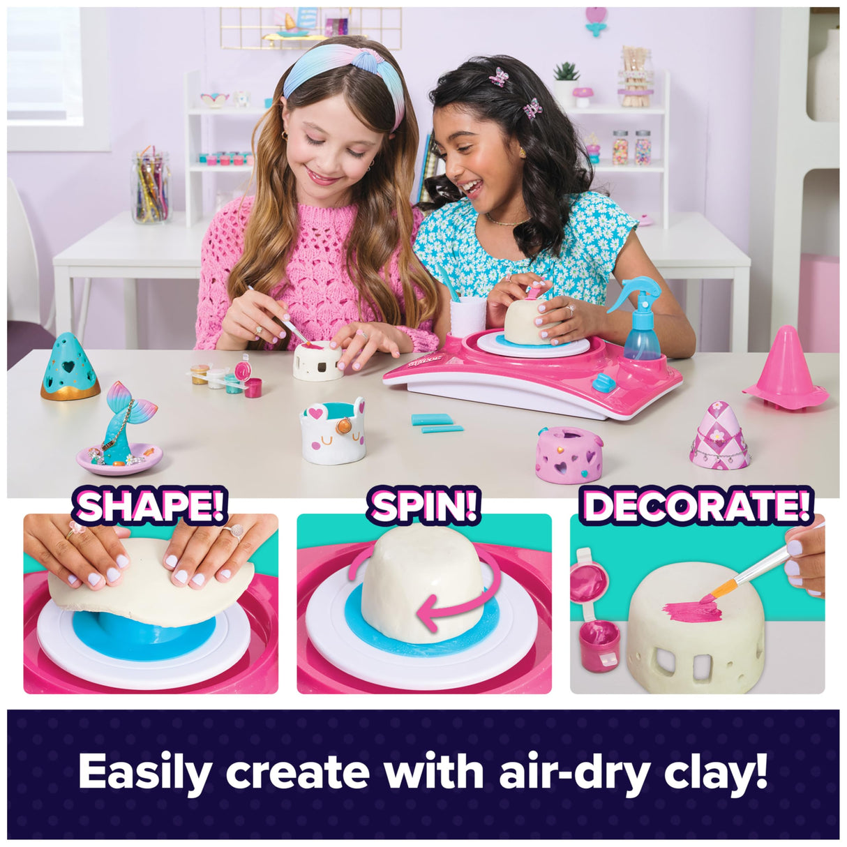 Cool Maker, Pottery Studio, Air-Dry Clay Pottery Wheel Sculpting & Craft Kit, Arts and Crafts Kids Toys for Ages 8 and up (Packaging May Vary) Cool Maker