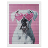 DuduYH White Boxer Dog Wearing Sunglasses Diamond Drawing Art Kit for Adults DIY Diamond Art Painting Full Drill Round Gem Art for Crafts Wall Decor 12"x16" DuduYH