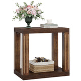 Tribesigns End Table for Living Room, 2-Tier Rectangle Side Table with Storage Shelf, All-Wood Sofa Side Table, Farmhouse Bedside Table for Bedroom, Rustic Brown Tribesigns