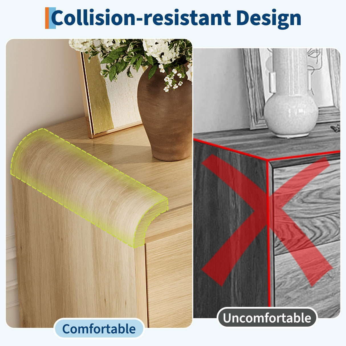 6 Drawers Dresser for Bedroom & Nursery, Modern Dresser with Safe Rounded Corners & Hidden Handles,Wooden Dresser Chest with Heavy Duty Anti-Tip Structure, Wide Storage Cabinet for Living Room GarveeHome