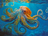 Lucky Puzzles Octopus in a Swirling Sea | 500 Piece Jigsaw Puzzle for Adults | Best New Marine Artwork Puzzle | Unique Brain Teaser | 18 x 24 Inches LUCKY PUZZLES ESTD 2020