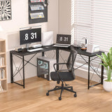 VECELO 59"x59" L Shaped Desk for Computer Gaming Multi-Usage Long 2 Person Table for Home Office Sturdy Writing Workstation, Easy Assembly/Saving Space, Black VECELO