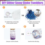 AGH 4 Pack Snow Globe Tumbler 16 oz Sublimation Snow Globe Glass Tumbler with Pre Drilled Hole Double Wall Snowglobe Glass Cups for Snow Globe Glitter DIY AGH