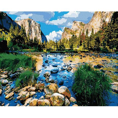 TOCARE Paint by Numbers Kit for Adults Yosemite National Park,Adult Paint by Number Canvas Yosemite,Adult's Paint-by-Number Kits Nature Scenery 16x20inch TOCARE