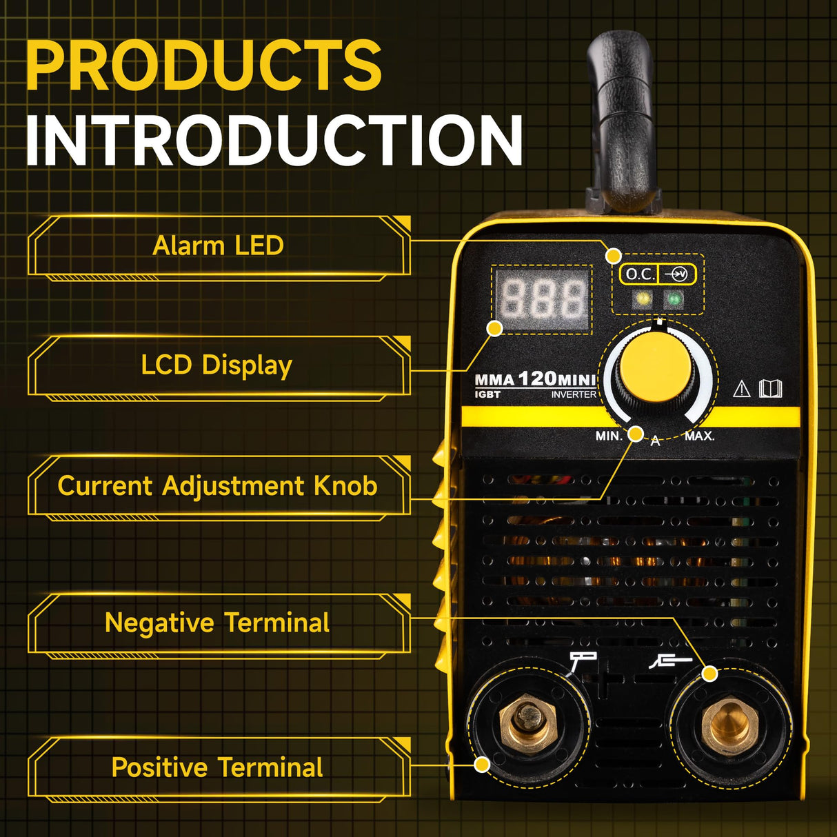 Sefaspe Stick Welder Machine, Mini Portable ARC MMA 110V 120A Welding Machine, IGBT Inverter Welder with Synergic Control, Hot Start, Arc force, Anti-Stick Sefaspe