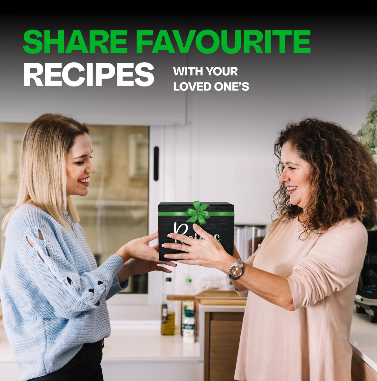 Jaconine Recipe Box, Wooden Recipe Organizer, Recipe Holder Box with 50 Recipe Cards 4""x6"" & 6 Dividers, Recipe Book to Write in Your Own Recipes, Black Jaconine