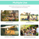 Outsunny 10' x 8' Outdoor Pergola and Patio Gazebo, Extendable Side Awning, Sun Shade Shelter for Garden, Camper, Deck, Doors and Windows, Cream White Outsunny