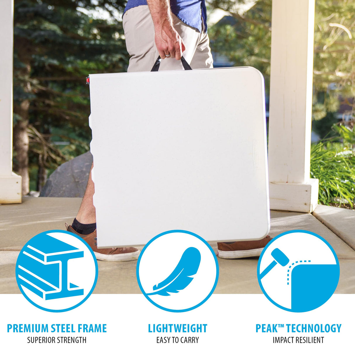 Lifetime Height Adjustable Folding Table, 4 Foot Lifetime