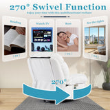 DYHOME Rocking Recliner Chair, Massage Rocker Recliner Chair with Vibration Massage and Heat, White Swivel Chairs, Soft Fabric Single Reclining Sofa for Living Room Bedroom, with USB Port DYHOME