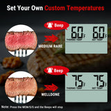 ThermoPro TP16 Large LCD Digital Cooking Food Meat Thermometer for Smoker Oven Kitchen BBQ Grill Thermometer Clock Timer with Stainless Steel Temperature Probe ThermoPro