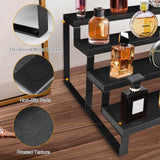 Wood Cologne Organizer for Men,12 Inch 4 Tier Cologne Stand Waterproof Perfume Organizer for Dresser with Anti-Slip Washers,Wooden Display Risers Stand for Party,Makeup,Figures,Cupcake,Perfume,Dessert HomePekite