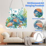 MOGTAA Turtle Diamond Art Hanging Pendant Kits, 5D Special Shape Diamond Art Kits for Adults, Crystal Rhinestones Animal Diamond Painting Gem Art for Home Wall Garden Window Decor MOGTAA