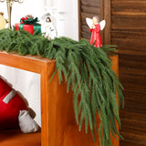 Alupssuc 9ft Artificial Christmas Garland, Real Touch Norfolk Pine Garland- Winter Pine Garland, Greenery Christmas Garland for Mantle, Table, Fireplace, Indoor, Outdoor Christmas Decorations Alupssuc