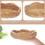 Hipiwe Round Key Basket Bowl for Entryway 7.3" Natural Rattan Fruit Bowl Woven Wicker Basket Serving Tray Rattan Organizer Basket Decorative Baskets for Kitchen Counter Bedside Living Room Hipiwe