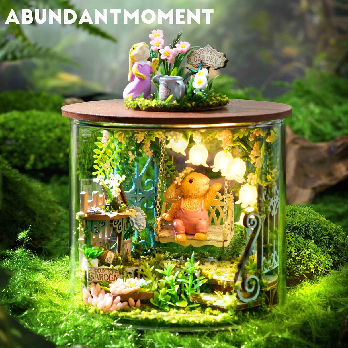 Spilay Dollhouse DIY Miniature Wooden Furniture Kit,Mini Handmade Doll House Model with Dust Cover & LED,1:24 Scale Creative Woodcrafts for Friend Lover Birthday Gift B113 Spilay