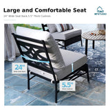 MFSTUDIO Patio Furniture Set, 6 Seats Half-Moon Curved Outdoor Sectional Sofa Conversation Set, Woven Rattan Patio Couch for Backyard, Garden, Deck MFSTUDIO