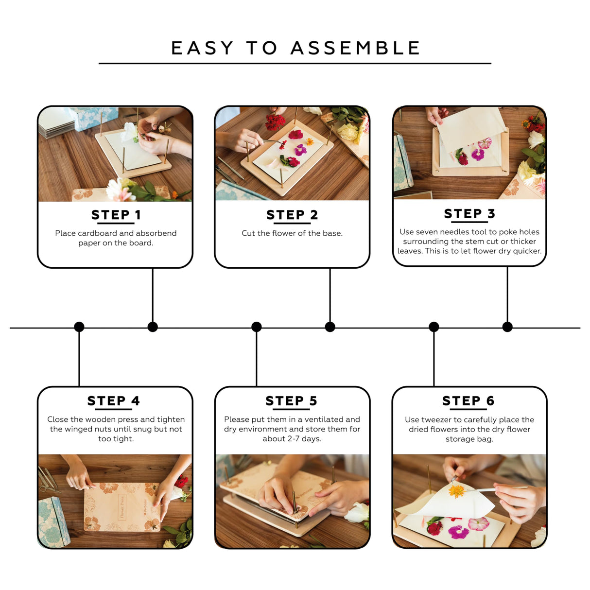 Verbossi Flower Press - Large Flower Press Kit 10.8" x 6.9" - Flower Pressing Kit for Adults & Kids - Pressed Flowers - Plant Press - DIY Flower Pressing - Gifts for Craft Lovers (Wooden) Verbossi