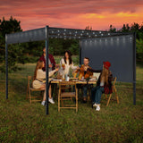 Pergola, 10×10 Outdoor Pergola w/Heavy Duty Aluminum Frame and Retractabble Sun Shade Canopy Shelter for Backyard Deck, Grey gaildon