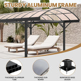 BUPPLEE Heavy Duty Metal Carport Kit 10 x 15 ft, Aluminum Carport with UV50+Resistant PC Sunlight Panels,Sturdy Metal Carports for Cars, Boats,Outdoor Storage Shed,Anti Rust Awning,Snow BUPPLEE