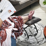 WELL-STRONG 15" Foldable Foot Stool Ottoman with Metal Frame - Washable Dark Grey Upholstered Indoor/Outdoor Footrest for Living Room, Bedroom, Patio - Space-Saving Compact Design WELL-STRONG