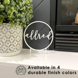 ROCC RUSTED ORANGE CRAFTWORKS CO. Anderson Tabletop or Shelf Personalized Name Sign - freestanding personalized family name sign last name signs for home decor custom name sign standing (4 inch Name Only) ROCC RUSTED ORANGE CRAFTWORKS CO.