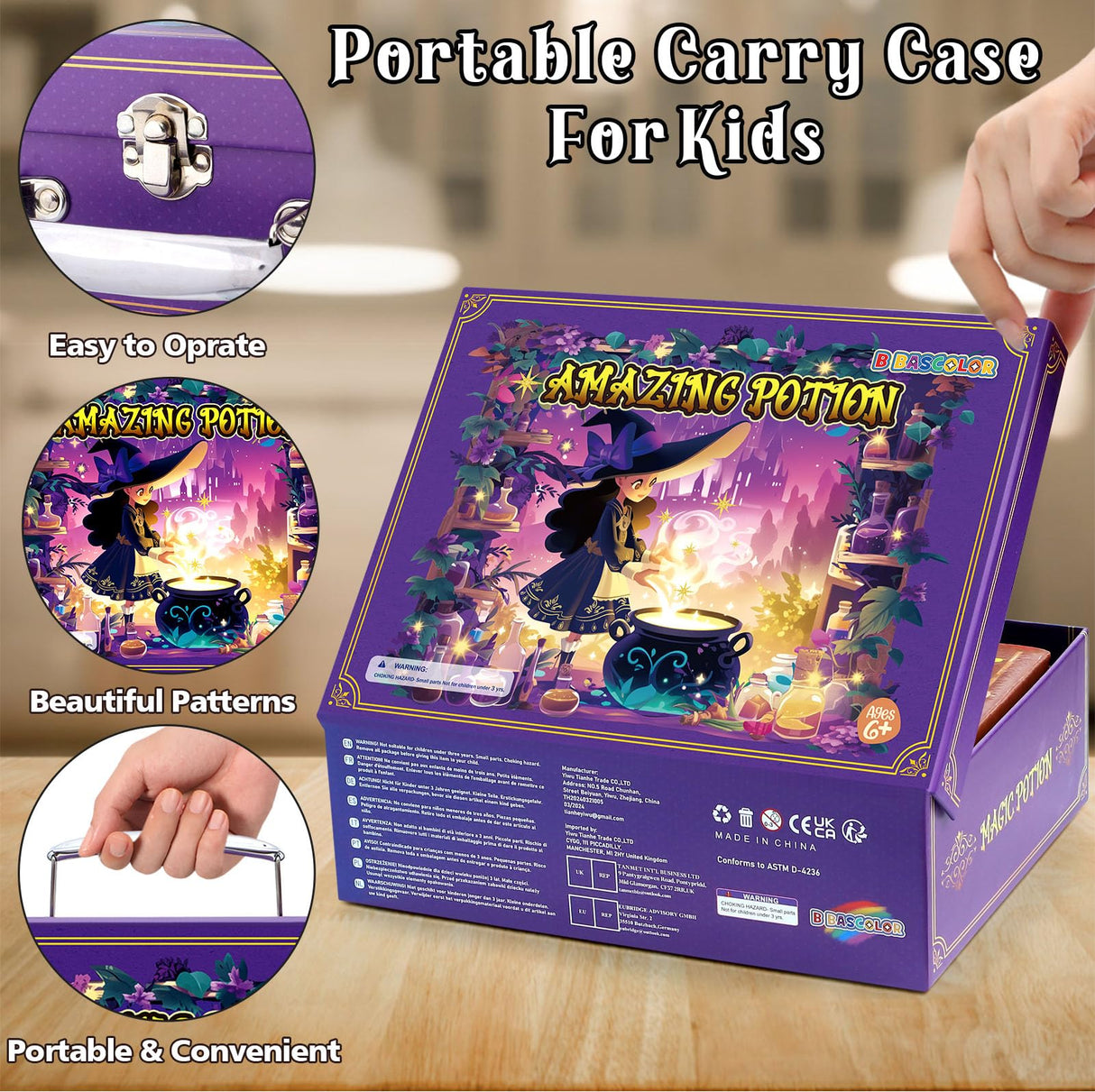 B Bascolor Potion Kits for Kids Girls Toys, 20 Magic Themed Witch Mix Potion Bottles/Cauldron/Magic Carry Case, Kids Potion Making Kit, Halloween Christmas Birthday gifts for girls kid age 6 7 8-10-12 B Bascolor