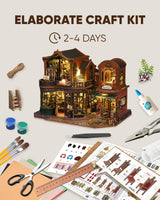 DIY Miniature House Kit, Mayberry Street Miniatures, Magic House Miniature kit, Model Building Craft Diorama Kit, Ideal Gifts for Birthday Easter Christmas(Magic Book Shop) Flybean