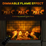 HOMCOM 31.75" W x 31" H Electric Fireplace Mantel TV Stand, Media Console Center Cabinet with a Shelf, Dark Coffee HOMCOM