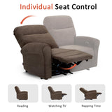 MCombo 64.6" Wall Hugger Power Loveseat Recliner Sofa with USB Ports, Reclining Loveseat for Small Spaces Living Room RV, Fabric PR635M1 (Dark Brown) MCombo