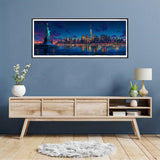 Reofrey Large Diamond Art Kits for Adults New York City, 30x80cm/12x31.5inch Full Drill Round Rhinestone Big Diamond Painting Kit Landscape, Cross Stitch Embroidery Canvas for Crafts Home Wall Decor Reofrey
