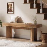 Tribesigns 47" Wooden Entryway Bench, Farmhouse Indoor End of Bed Bench, Long Table Benches Seat for Bedroom, Hallway, Foyer, End of Bed (Rustic Brown) Tribesigns