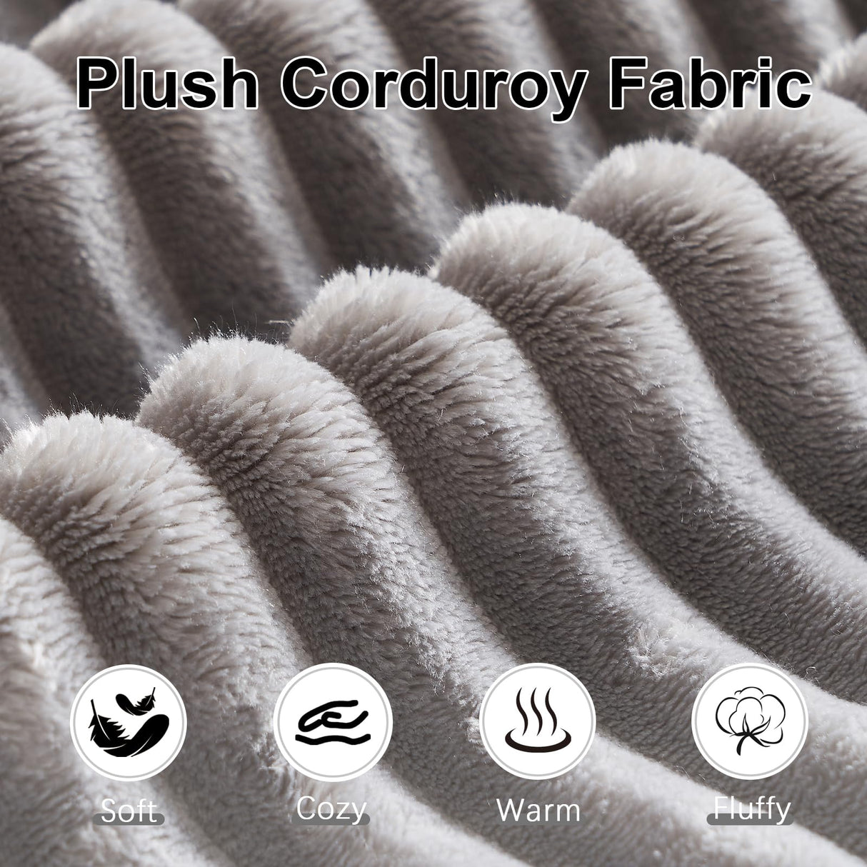 GUANGHONG 150 Inch U-Shaped Sectional Couch with Multi Functional Console, Oversized Modular Corduroy Sofa with 2 Ottomans, 5-Seater Modern Deep Seat Boneless Cloud Couch for Living Room, Light Gray GUANGHONG