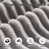 GUANGHONG 150 Inch U-Shaped Sectional Couch with Multi Functional Console, Oversized Modular Corduroy Sofa with 2 Ottomans, 5-Seater Modern Deep Seat Boneless Cloud Couch for Living Room, Light Gray GUANGHONG