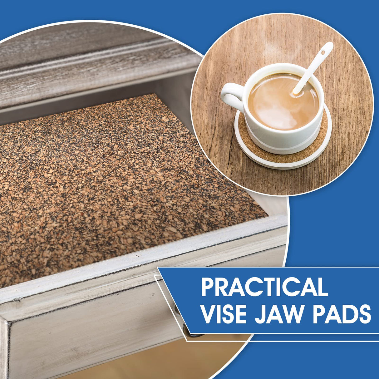 Cork Rubber Vise Jaw Lining 36 Inch Long 5.91 Inch Wide 1/8 Inch Thick Soft Vise Jaw Pads Rubber Cork Sheet Covers for Woodworking Vise Lining Clamp Faces (with Pressure Sensitive Adhesive) Sumind