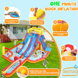 Whubefy 18Ftx14Ft Inflatable Water Slide Park Kids 3-12, Big Waterslide Bounce House with Extra Long Slides, Splash Pool, Kiddie Pool, Blow Up Water Slides Inflatables for Kids Backyard Water Fun Whubefy
