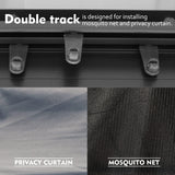 Kozyard 10'x12' Hardtop Gazebo - Permanent Metal Pavilion with Netting Shaded Curtains for Patio, Backyard, and Deck - Galvanized Steel Outdoor Aluminum Canopy, Double Roof Gazebo (Grey) Kozyard