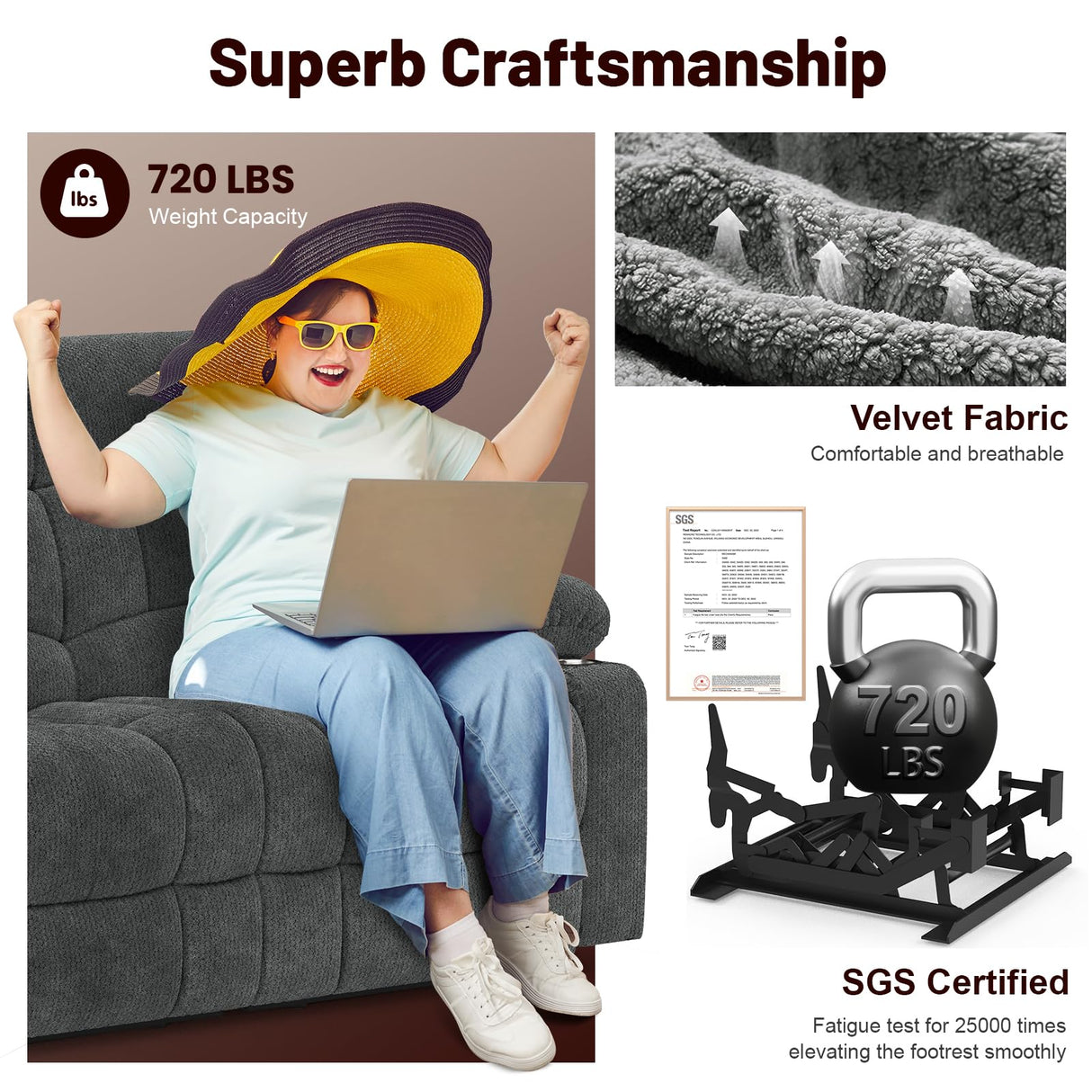 IROSTAE Loveseat Recliner Sofa, 2 Seater Minimalist Style Fabric Manual Pull Tab Reclining Loveseat with USB Charge Ports, Cup Holders, Recliner Love Seat Couches for Living Room, RV, Gray IROSTAE