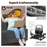 IROSTAE Loveseat Recliner Sofa, 2 Seater Minimalist Style Fabric Manual Pull Tab Reclining Loveseat with USB Charge Ports, Cup Holders, Recliner Love Seat Couches for Living Room, RV, Gray IROSTAE