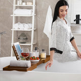 Kiasthome Teak Bathtub Tray, Bath Tray for Tub Bathroom Table Tray Expandable Wood Tub Tray for Bathtub, as Unique Housewarming, Holiday, Birthday Gifts Kiasthome