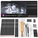 HIFORNY 30 PCS Sketching Drawing Pencil Set,Sketch Pencils Art Supplies with Graphite,Charcoal,Blending Tools,Accessories,Drawing Kit for Adults Artists HIFORNY