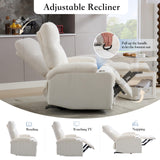 Recliner Chair, Manual Sofa-3 Comfortable Seating Positions, Ideal for Living Room, Office, RV, or Home Theater, Oversized Recliner Chairs for Adults(White) AIWOEN